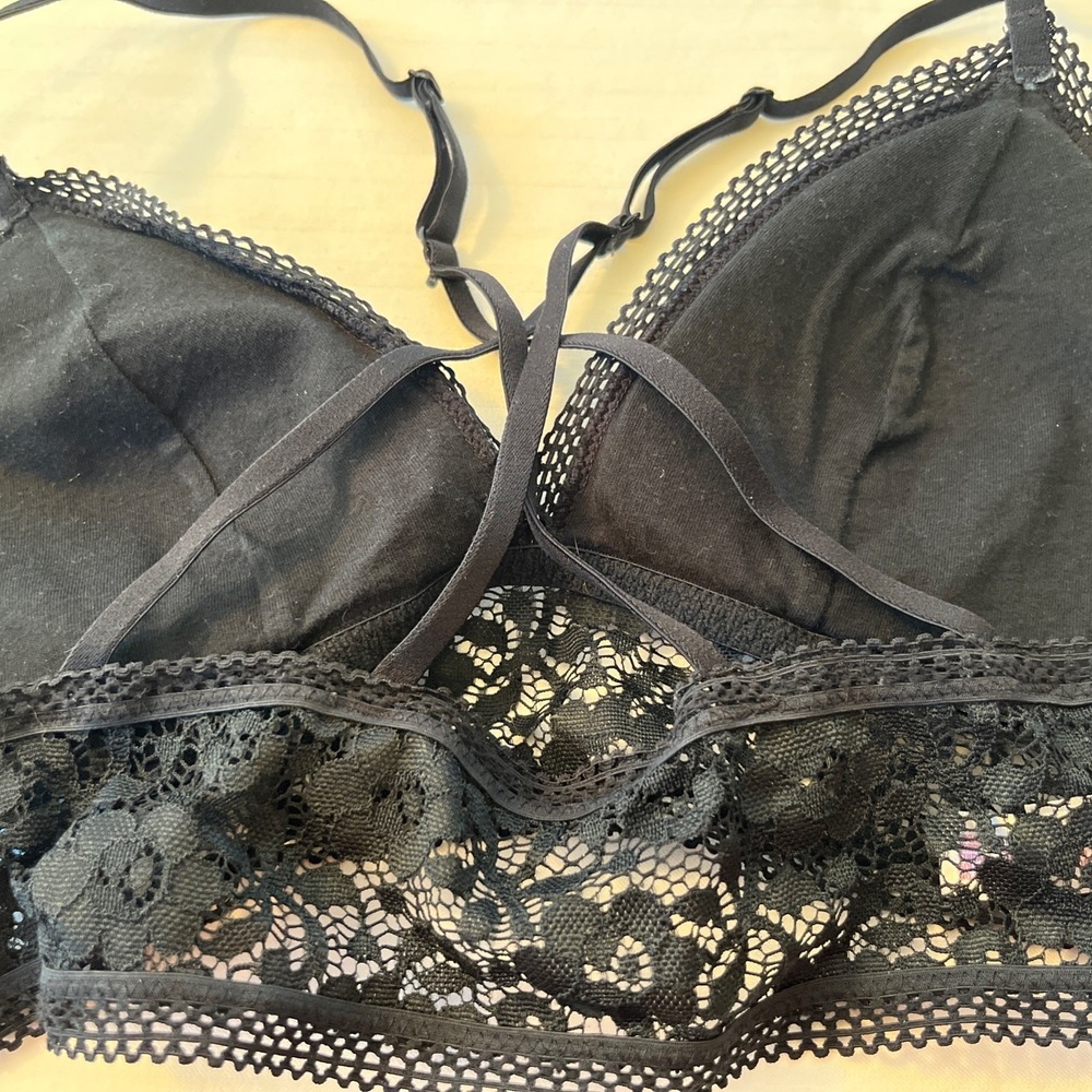 Xhilaration Women's Lace Bandeau Bra S Small Black Longline Bralette - Picture 7 of 10